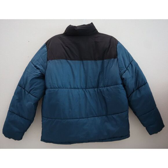 Aeropostale 3083 Men's Sz M Teal/Black Colorblock Heavyweight Puffer Jacket - Picture 2 of 13